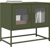 Maison Exclusive - meuble TV, vert olive, 68x39x60,5 cm, en acier laminé à froid