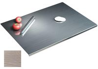 Planche à découper en acier inoxydable, 80x50 cm, avec tapis antidérapant et rouleau à pâtisserie
