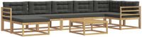 vidaXL - Bank loungeset - 7 zitplekken - Wit en antracietkleurig - Acacia hout