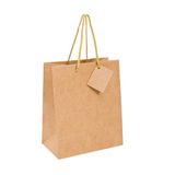 García de Pou 801.56 Boutique zak met koordgreep, natuurlijk kraftpapier, 19 + 10 x 27 cm, bruin