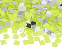 Decoratieve edelstenen van acryl, vierkant, neongeel, 8 x 8 mm. 2000 stuks.