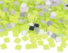 Decoratieve edelstenen van acryl, vierkant, neongeel, 8 x 8 mm. 2000 stuks.