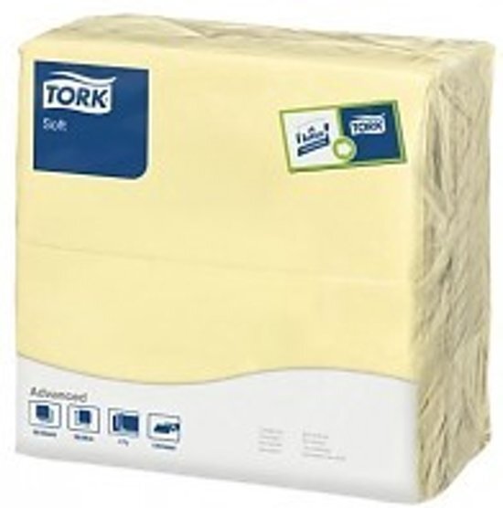 Tork tissue servet 39x39cm 3-laags 1/8-vouw champagne 12x100