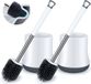 Unyqoos® Brosse de toilette en silicone avec support – lot de 2, blanc