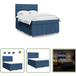 Vidaxl Matelas à ressorts ensachés - Sommier à lattes de lit avec matelas bleu 160x200 cm tissu