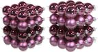 Merkloos / Sans marque Othmar Decorations Bv 72x stuks glazen kerstballen cherry roze (heather) 4 en 6 cm mat/glans