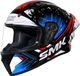 SMK Stellar Flare Casque - Casque intégral - Taille S (55-56 cm) - Bleu/Rouge/Blanc/Noir