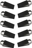 Benson Deurstopper/wig - 10x - rubber/RVS - 13 x 5 x 3 cm - deurklem - antislip onderkant