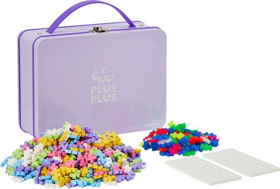 PlusPlus Plus-Plus - Basic Reiskoffer Metaal Pastel - Constructiespeelgoed - 600 Delige Bouwset - Vanaf 5 Jaar