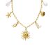 Lucardi Dames Stainless steel ketting met hangers voor dames - Ketting - Staal - Goudkleurig - 47 cm