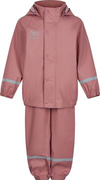 Color Kids - Regenpak set met bretels voor kinderen - Roze - maat 92cm