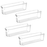 5Five Koelkast/keuken organizer mand/bak - 4x - transparant - kunststof - L37 x H10 - groente/fruit lade - 4 liter