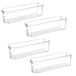 5Five Koelkast/keuken organizer mand/bak - 4x - transparant - kunststof - L37 x H10 - groente/fruit lade - 4 liter