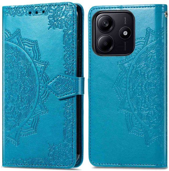imoshion Hoesje - Geschikt voor Xiaomi Redmi Note 14 5G - Mandala Bookcase - Turquoise