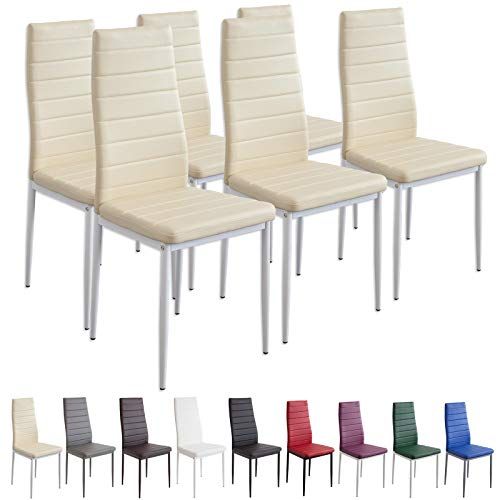 albatros eetkamerstoelen MILANO - set van 6 - beige