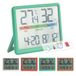 GIFTMARKET - Digitale binnenthermometer met hygrometer, comfortindicator, klok en kalender, kleur groen, ideaal voor thuis, ABS-materiaal, afmetingen 9,3 x 7,2 x 1,6 cm