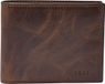 FOSSIL Derrick Bifold With Flip ID Dark Brown portemonnee van leer voor heren