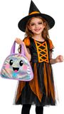 FIESTAS GUIRCA Spokstas van metaal (31 x 30 cm), accessoires voor Halloween en Oktoberfest, ideaal voor spookfeesten, volwassenen en kinderen, zilver, oranje