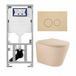 Geberit QeramiQ Dely Toiletset - Diepspoel - Rimless - Inbouwreservoir UP320 - Softclose Zitting - Bedieningsplaat Beige