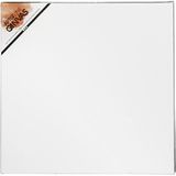 Artist & Co Schildersdoek - 3x stuks - 50 x 50 cm - vierkant - canvas - katoen - wit
