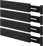 Ryqtop Bamboe ladeverdelers organizers, keukenladeorganizer, verstelbare ladeverdeler voor kleding, keuken, dressoir, slaapkamer, badkamer en kantoor, 4-pack (12-17 inch), zwart