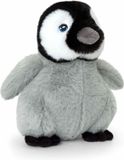 Keel Toys Pluche Keizers Pinguin Kuiken Knuffeldier - Grijs/Zwart - Staand - 25 cm