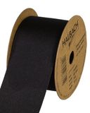 Halbach Seidenbänder Cadeaulint zijdelook (veganistisch) | breedte 40 mm lengte 10 m | lint met subtiele zijdeglans | voor feestelijke gelegenheden | kleur: zwart