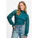 POM Amsterdam Kanten Semi-transparante Top - Turquoise
