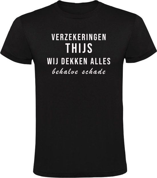 Verzekeringen Thijs Heren T-shirt - Zwart - XL