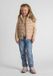 Minoti Gewatteerde Bodywarmer Meisjes met Capuchon - Beige