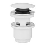 Edouard Rousseau Clic-Clac wastafelafvoer, diameter 63 mm, NF gecertificeerd, met overloop, standaard, witte afwerking