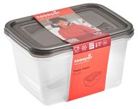 Boîte à lunch boîte de conservation alimentaire - 2 l - Set de 2 - Transparent - Empilable