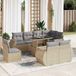 Maison Exclusive - Ensemble de meubles de jardin 9 pièces avec canapé et coussins, beige, en polyrotin