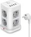 Multiprise USB - Multiprise cube 8 prises et 4 USB 5 V - 4,8 A avec interrupteur pour bureau