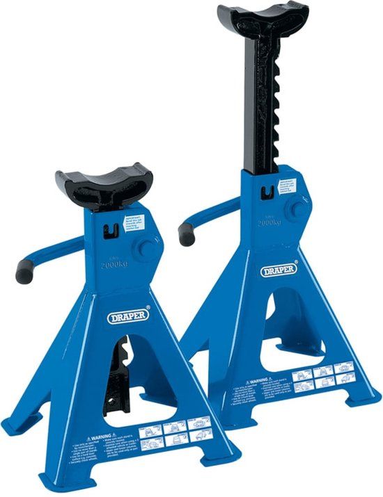 Draper Tools Assteunen - 4 ton - 2 stuks - Blauw