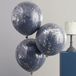 Gingerray 3 Blauw Zilver Confetti Ballonnen 46cm