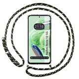 Tumundosmartphone Transparante beschermhoes voor Xiaomi Redmi Note 12 5G met koord groen/goud