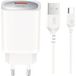 XO Design Chargeur réseau avec câble USB-C CE19, 18W, 3A, 1 x USB-A, Blanc