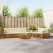 vidaXL - Bank loungeset - 5 zitplaatsen - Natuurlijk en crème - Acacia hout