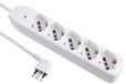 Energaline 62064 meervoudige stekkerdoos 5-zits bubbelfolie (Schuko + 10/16 A) kabel 1,5 m – stekker klein 10 A bianco