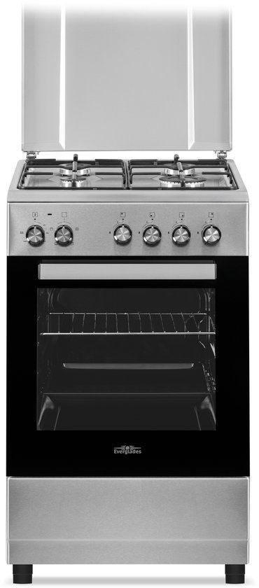 Everglades EVCK5011 - 50CM Gas Cooker - Stainless Steel Look - 48L Oven - 5 Year Warranty