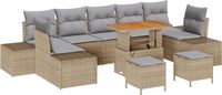vidaXL Tuinbank Beige Poly rattan
