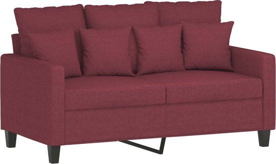 vidaXL Tweezitsbank 120 cm stof wijnrood