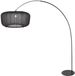 Anne Lighting - vloerlamp - Curve - zwart - metaal textiel - booglamp - E27