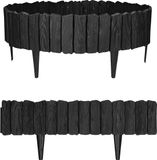 Gardenix 2,3 m houtlook bloembed rand gazonrand tuinpalissade beetzhek (zwart)