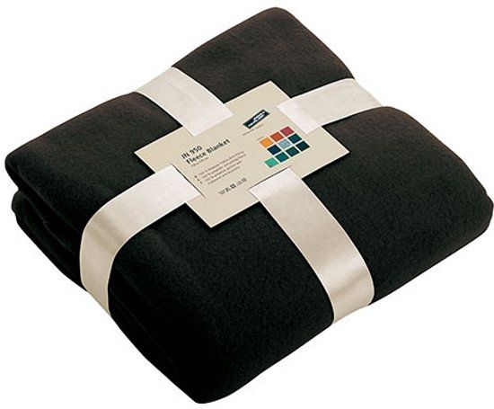 James & Nicholson Fleece deken zwart 130 x 170 cm