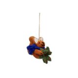 Icecat Suspension de Noël, feutrine, écureuil avec couronne de Noël