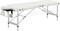 HOMCOM Massagetafel opklapbare massagebank voor spa kunstleer hout Wit
