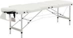 HOMCOM Massagetafel opklapbare massagebank voor spa kunstleer hout Wit