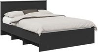vidaXL Bedframe met hoofdeinde Zwart 140 x 200 cm Bewerkt hout